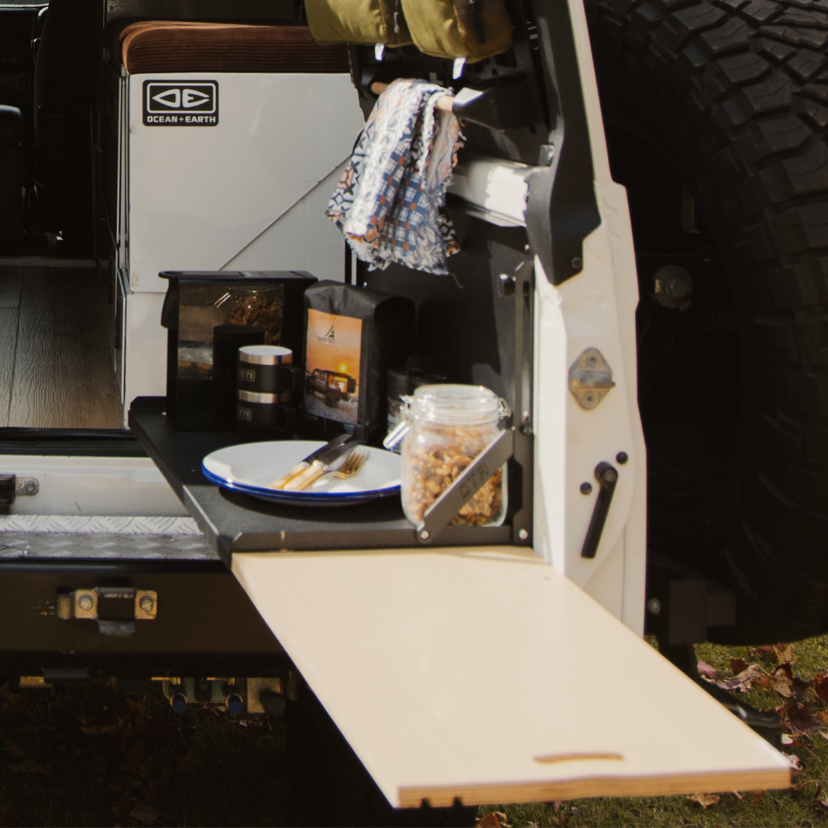 Troopy & 76 Series Rear Door Table | Right Hand Side
