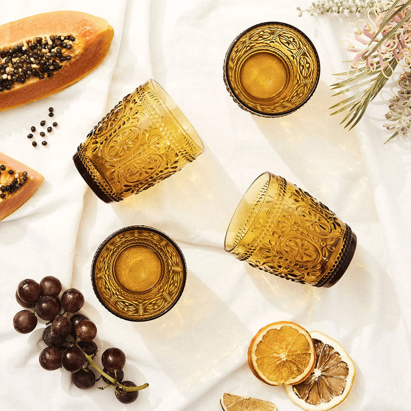 Amber Tumbler Glass – Set of 4 - Mick Tighe 4x4 & Outdoor - Wandering Folk - WFTA -  - Amber Tumbler Glass – Set of 4