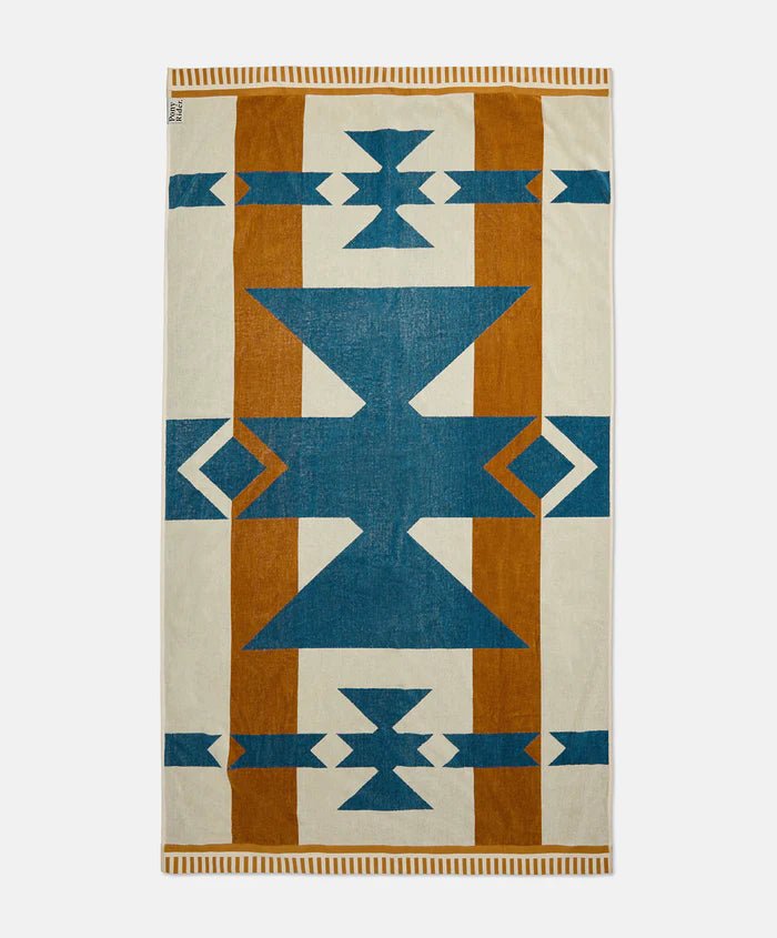 Canyon River Large Towel | Natural / Blue - Mick Tighe 4x4 & Outdoor - Pony Rider - BT38001R - Canyon River Large Towel | Natural / Blue