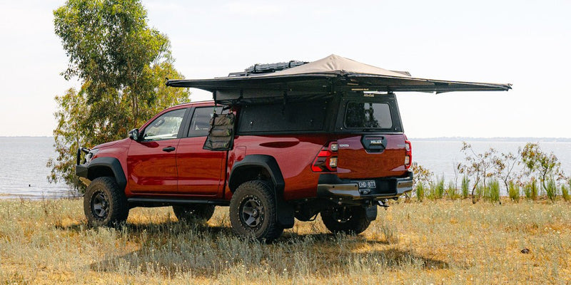 Deltawing 270* Awning | Left - Hand Side (Passenger) - Mick Tighe 4x4 & Outdoor - Ironman 4x4 - IAWN270L045 - Deltawing 270* Awning | Left - Hand Side (Passenger)