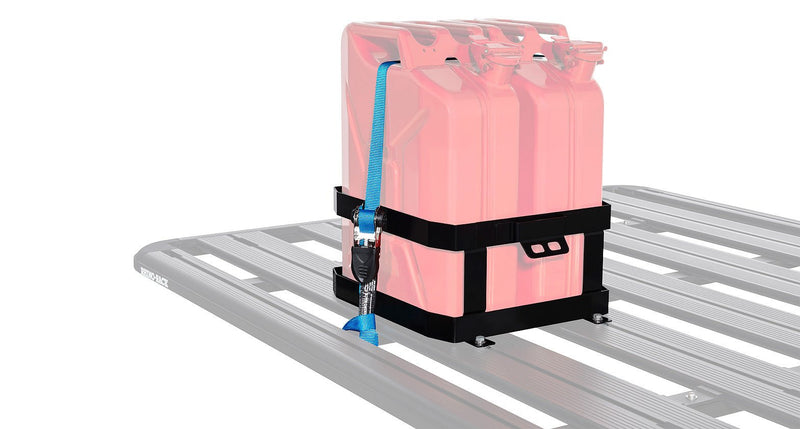 Double Vertical Jerry Can Holder - Mick Tighe 4x4 & Outdoor - Rhino Rack - 43151 - Double Vertical Jerry Can Holder