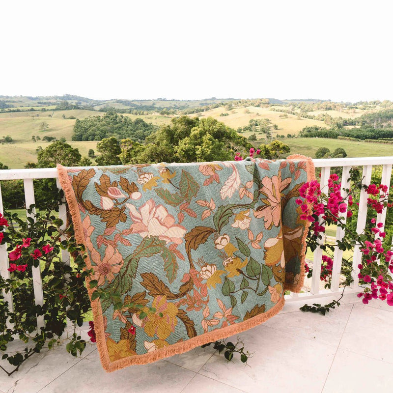 Flora Throw – Regular (Apricot) - Mick Tighe 4x4 & Outdoor - Wandering Folk - WFWTFAL -  - Flora Throw – Regular (Apricot)