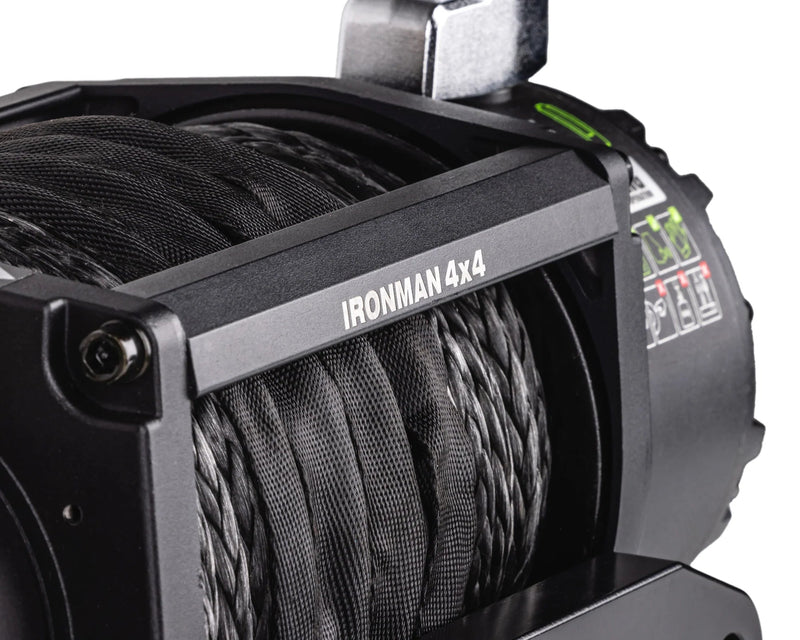 Frontier 9,500lb Synthetic Winch - Mick Tighe 4x4 & Outdoor - Ironman 4x4 - IMW9500MSR - Frontier 9,500lb Synthetic Winch
