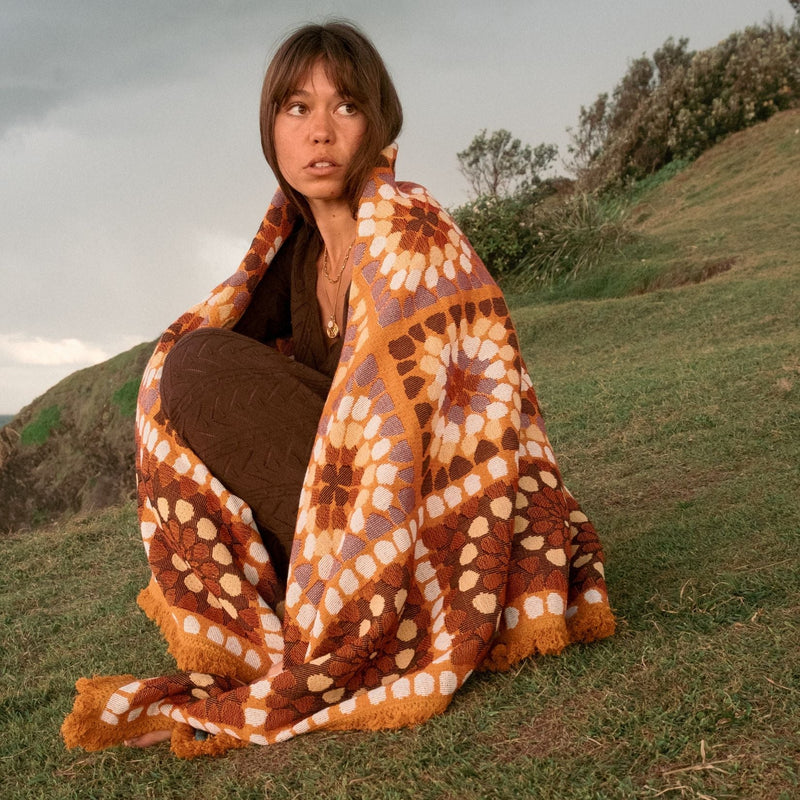 Granny Square Throw – Chai - Mick Tighe 4x4 & Outdoor - Wandering Folk - WFWTGC -  - Granny Square Throw – Chai