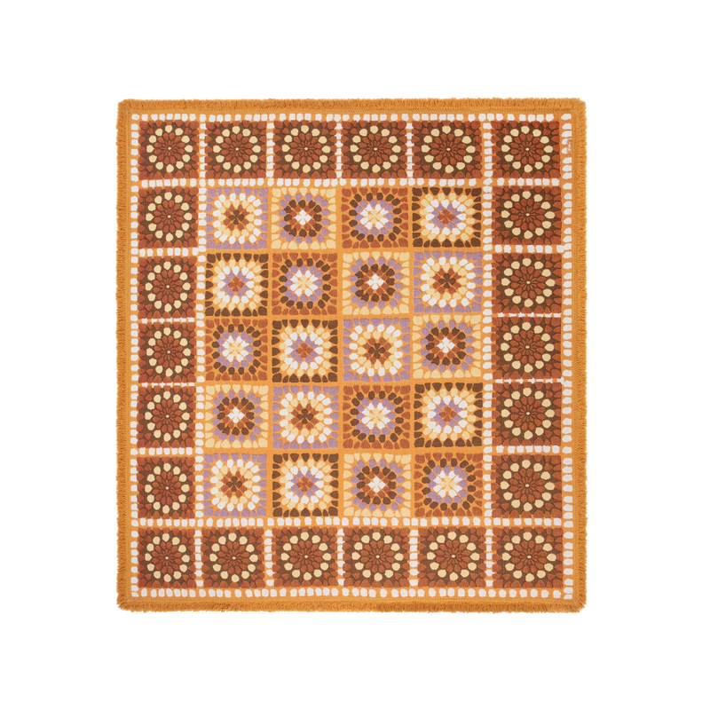 Granny Square Throw – Chai - Mick Tighe 4x4 & Outdoor - Wandering Folk - WFWTGC -  - Granny Square Throw – Chai