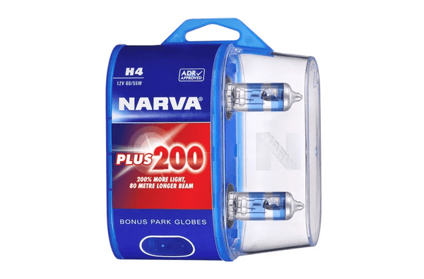 H4 12V 60/55W P43T Plus 200 Globes (2) - Mick Tighe 4x4 & Outdoor-Narva-48392BL2--H4 12V 60/55W P43T Plus 200 Globes (2)