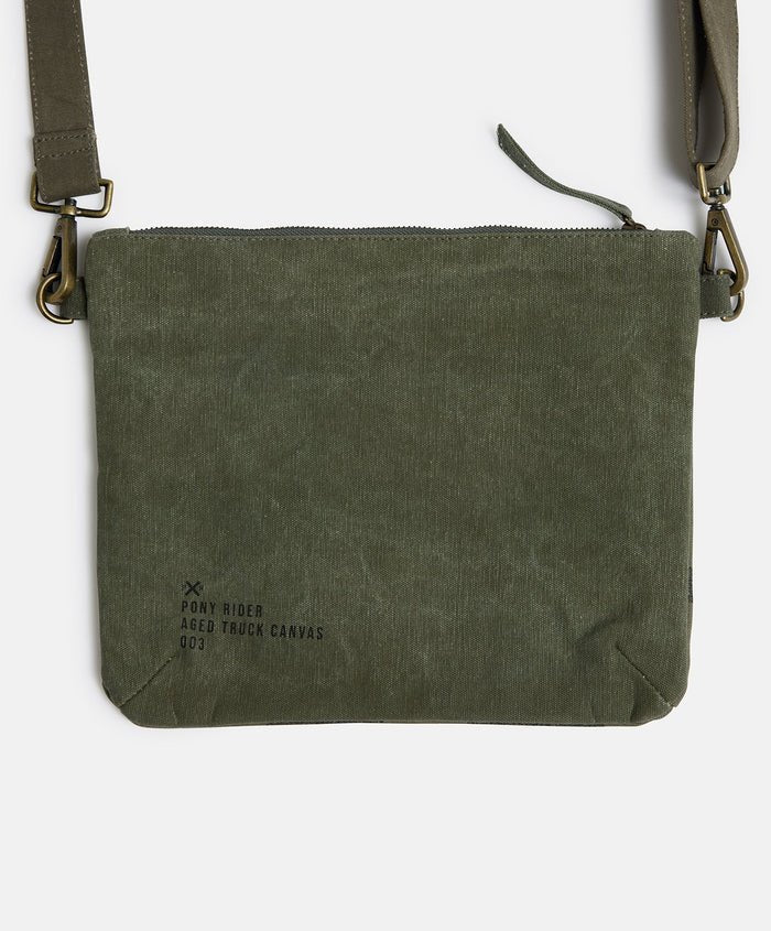Land of Mates Clutch | Upcycled | Khaki - Mick Tighe 4x4 & Outdoor - Pony Rider - BG37002R - Land of Mates Clutch | Upcycled | Khaki
