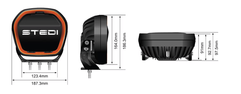 Type - X™ EVO 7 Inch Flood Beam (Single) - Mick Tighe 4x4 & Outdoor - Stedi - ST - 01 - EVO - 702 - Type - X™ EVO 7 Inch Flood Beam (Single)