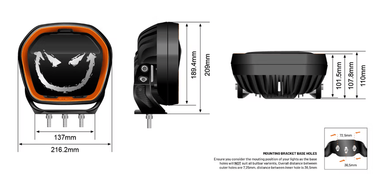 Type - X™ EVO 8.5 Inch Spot Beam (Single) - Mick Tighe 4x4 & Outdoor - Stedi - LEDTYPE - X - EVO - SPOT - Type - X™ EVO 8.5 Inch Spot Beam (Single)