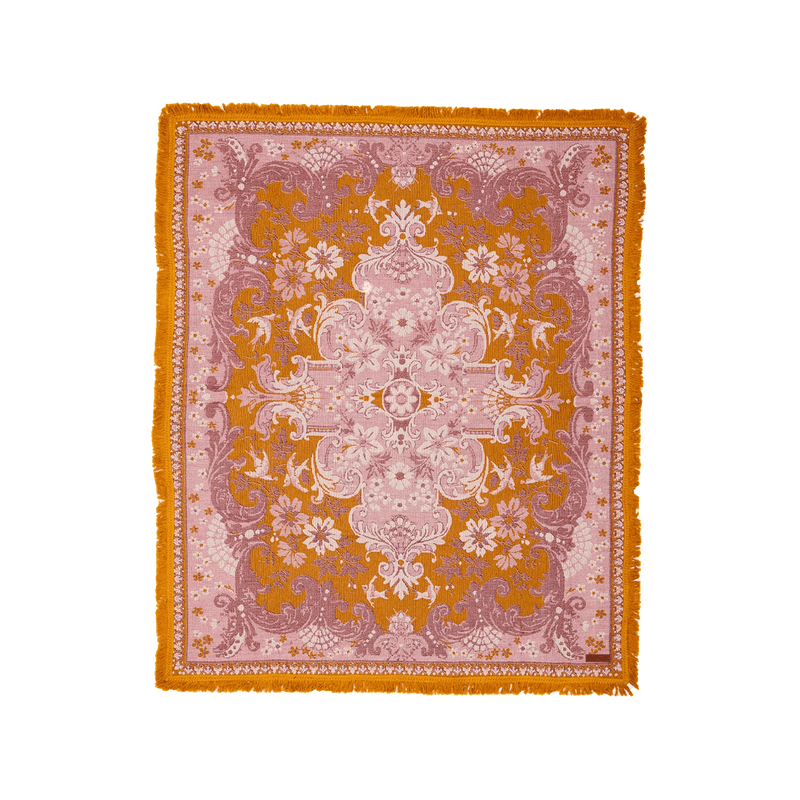 Wandering Folk Ornate Floral Throw – Rosé - Mick Tighe 4x4 & Outdoor - Wandering Folk - WFWTR -  - Wandering Folk Ornate Floral Throw – Rosé