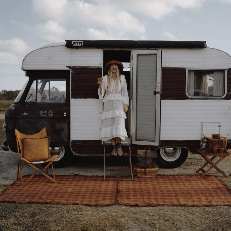 Carob Camp Picnic Rug | Hemp
