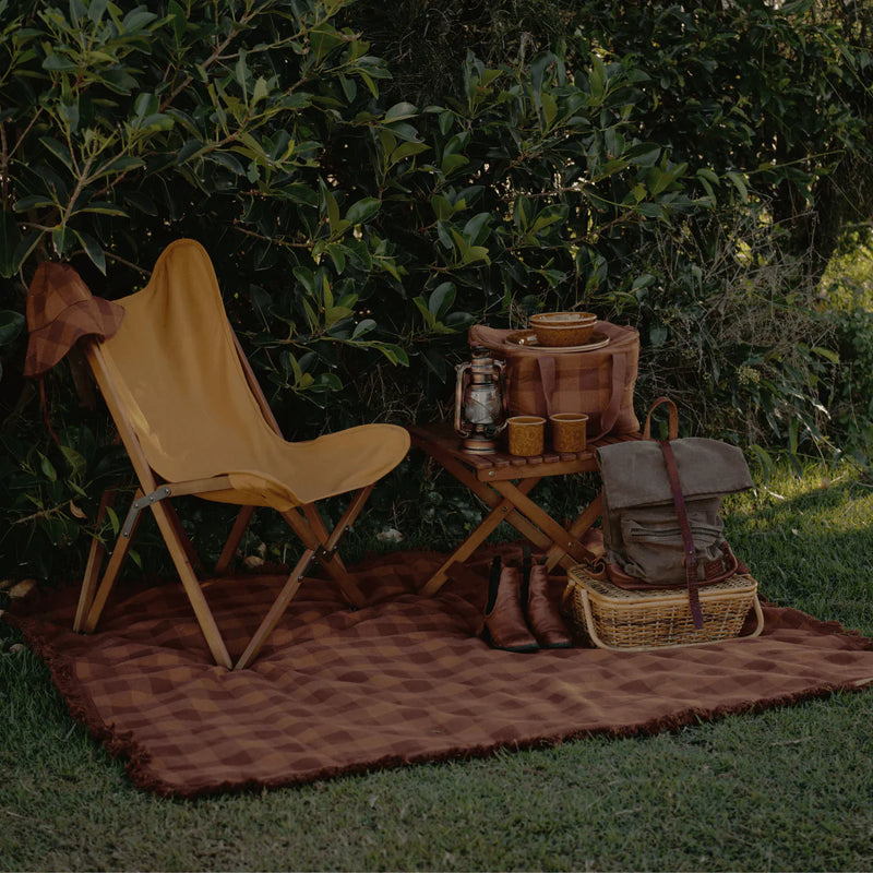 Carob Camp Picnic Rug | Hemp