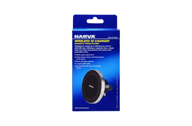 Wireless Charging Magnetic Phone Holder - Mick Tighe 4x4 & Outdoor-Narva-81123BL--Wireless Charging Magnetic Phone Holder