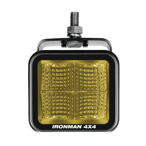 20W Bright Cube Flood Beam LED Cube Light - 70 x 64mm (Each) - Amber - Mick Tighe 4x4 & Outdoor-Ironman 4x4-ILED20BFA--20W Bright Cube Flood Beam LED Cube Light - 70 x 64mm (Each) - Amber
