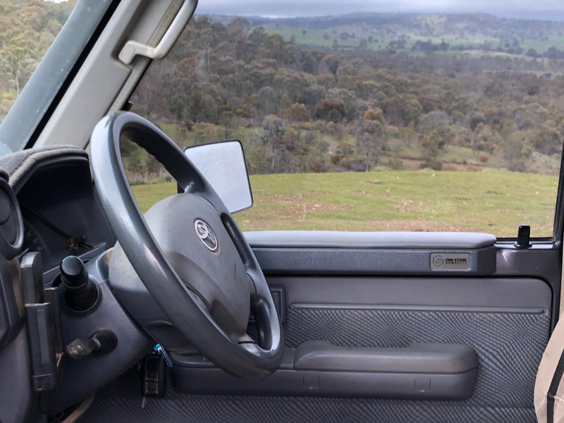 70 Series Landcruiser Armrest: Grey Full set (driver + passenger side). - Mick Tighe 4x4 & Outdoor-One Stone Armrest-ONESTONE-GREY--70 Series Landcruiser Armrest: Grey Full set (driver + passenger side).