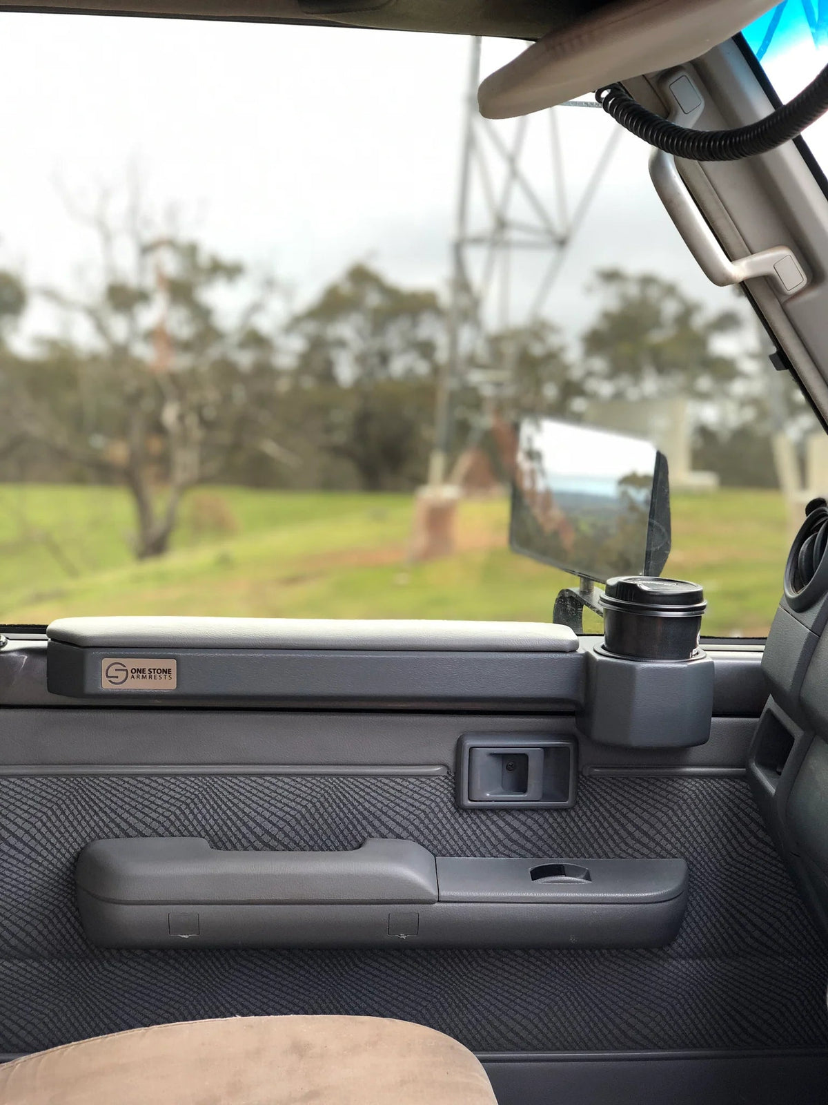 70 Series Landcruiser Armrest: Grey Full set (driver + passenger side)