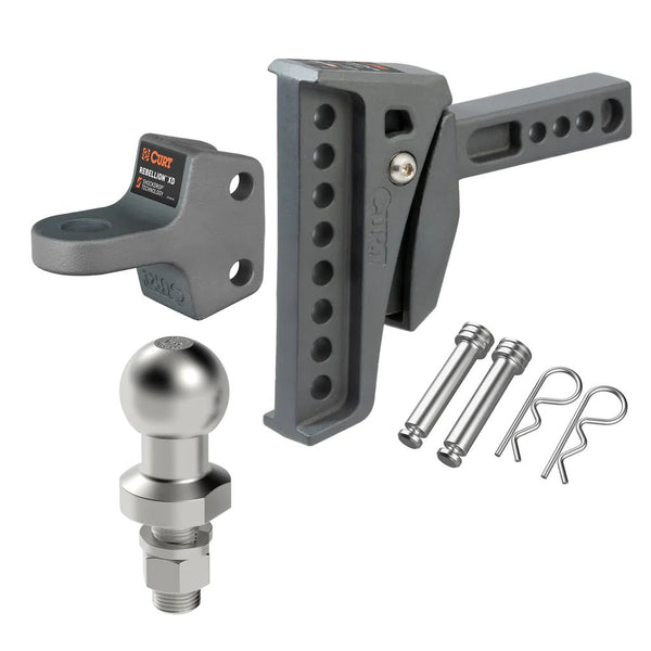 CURT Rebellion XD ShockDrop Ball Mount Kit (with 70mm Tow Ball Mount) - Mick Tighe 4x4 & Outdoor-TAG Towbars-45969-85-70--CURT Rebellion XD ShockDrop Ball Mount Kit (with 70mm Tow Ball Mount)
