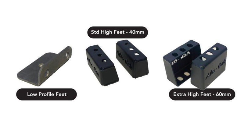 Extra High Profile Load Bar Feet (Set of 4) - to suit Alu-Cab Load Bars - Mick Tighe 4x4 & Outdoor-Alu-Cab-AC-LB-FEET-EXHP--Extra High Profile Load Bar Feet (Set of 4) - to suit Alu-Cab Load Bars