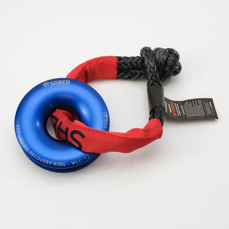 Ezy-Glide Recovery Ring New + 20K Bound Soft Shackle Kit - Mick Tighe 4x4 & Outdoor-Saber Offroad-SBR-12BRRK3--Ezy-Glide Recovery Ring New + 20K Bound Soft Shackle Kit