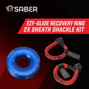 Ezy-Glide Recovery Ring New + Twin 18K Sheath Soft Shackles Kit - Mick Tighe 4x4 & Outdoor-Saber Offroad-SBR-12BRRK2--Ezy-Glide Recovery Ring New + Twin 18K Sheath Soft Shackles Kit