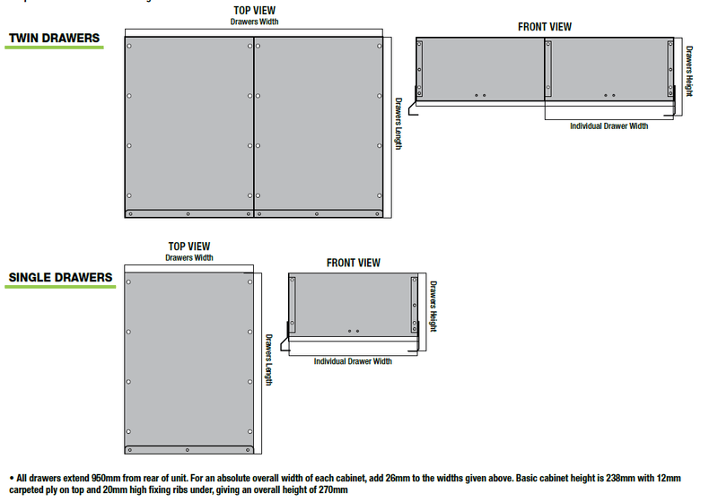 Locksafe Drawers System – Single Draw – 1300MM - Mick Tighe 4x4 & Outdoor-Ironman 4x4-ISD1300--Locksafe Drawers System – Single Draw – 1300MM