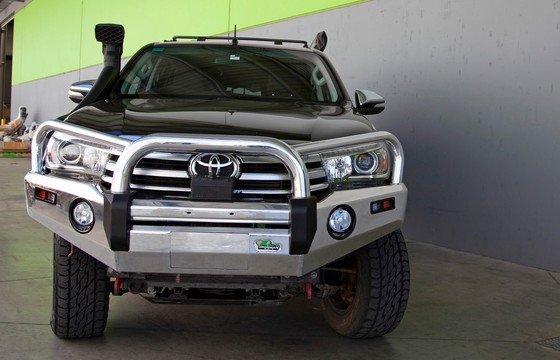 Polished Alloy Bull Bar to suit Toyota Hilux Revo 2015 – 4/2018 - Mick Tighe 4x4 & Outdoor-Ironman 4x4-BBA051--Polished Alloy Bull Bar to suit Toyota Hilux Revo 2015 – 4/2018