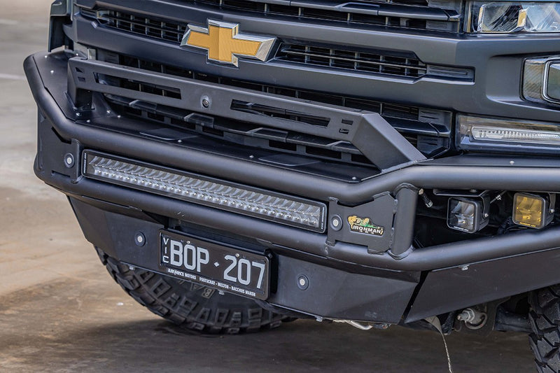 Raid Bull Bar - Full Length Steel Tubular Bumper to suit GM / Chevrolet Silverado 1500 2019+ - Mick Tighe 4x4 & Outdoor-Ironman 4x4-BBR087E--Raid Bull Bar - Full Length Steel Tubular Bumper to suit GM / Chevrolet Silverado 1500 2019+