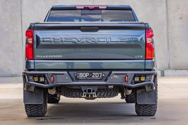 Raid Steel Rear Tubular Bumper to Suit GM / Chevrolet Silverado 2019+ - Mick Tighe 4x4 & Outdoor-Ironman 4x4-RTB087--Raid Steel Rear Tubular Bumper to Suit GM / Chevrolet Silverado 2019+