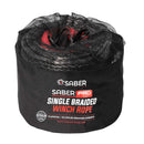 SaberPro Black Single Braided Winch Rope - 9,500KG - 30M - Mick Tighe 4x4 & Outdoor-Saber Offroad-SBR-30WR-SBLK--SaberPro Black Single Braided Winch Rope - 9,500KG - 30M