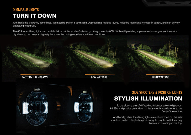 Scope 9" Driving Light | Spot or Combo - Mick Tighe 4x4 & Outdoor-Ironman 4x4-IDL0901S--Scope 9" Driving Light | Spot or Combo