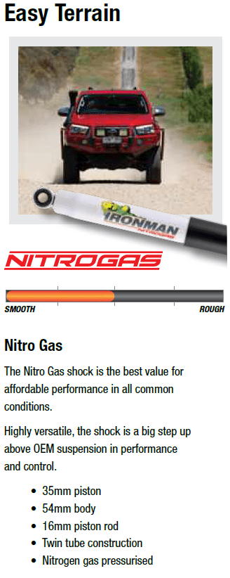 Shock Absorber - Nitro Gas - Performance to suit Toyota Prado 120 Series 4/2003 - 10/2009 - Mick Tighe 4x4 & Outdoor-Ironman 4x4-12682GRC--Shock Absorber - Nitro Gas - Performance to suit Toyota Prado 120 Series 4/2003 - 10/2009