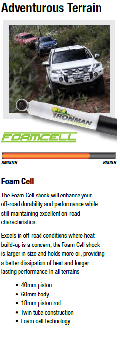 Shock Absorbers - Foam Cell - Performance to suit Toyota Landcruiser 100 Series IFS 1998+ - Mick Tighe 4x4 & Outdoor-Ironman 4x4-24795FE--Shock Absorbers - Foam Cell - Performance to suit Toyota Landcruiser 100 Series IFS 1998+