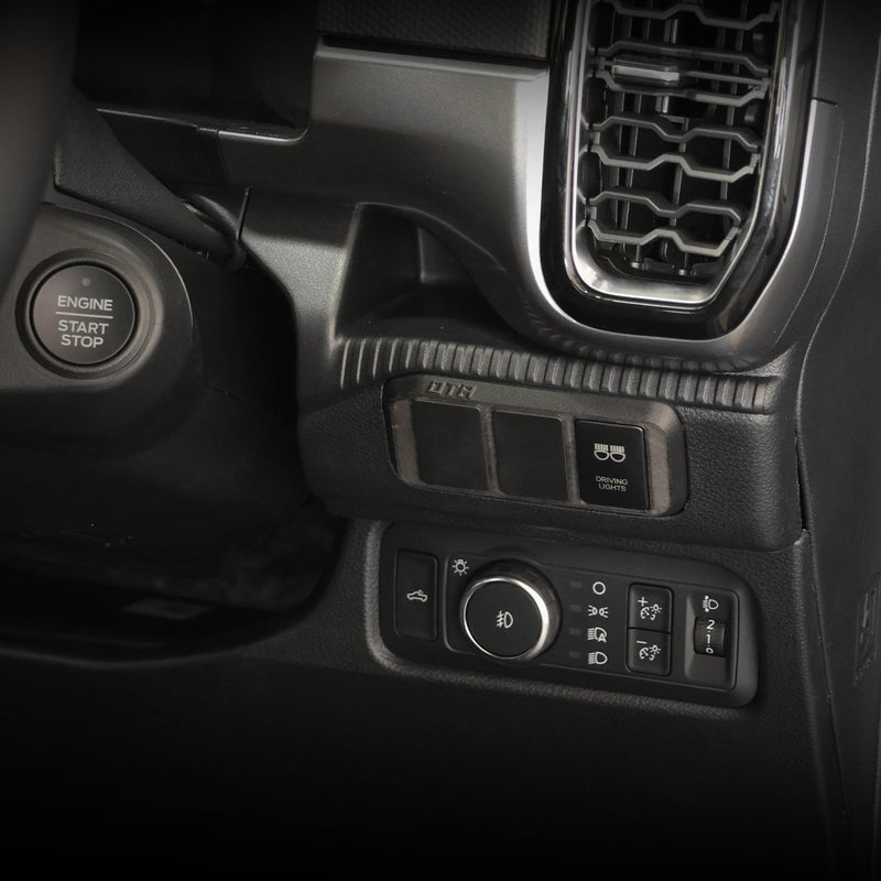 Switch Panel to suit Ford Next-Gen Ranger, Raptor & Everest (RH Dash Cupholder / Cardholder Replacement) - Mick Tighe 4x4 & Outdoor-Overland Tourers Australia-OTA-NXT-GEN-SP-01--Switch Panel to suit Ford Next-Gen Ranger, Raptor & Everest (RH Dash Cupholder / Cardholder Replacement)