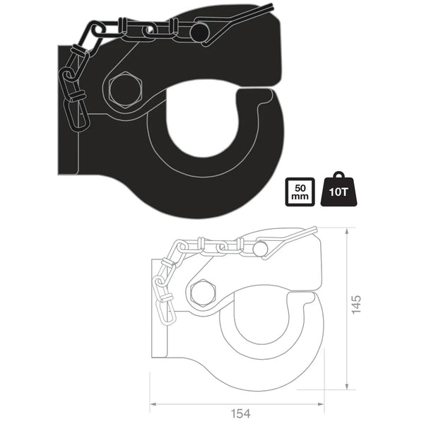 TAG Pintle Hook (5T) - Mick Tighe 4x4 & Outdoor-TAG Towbars-L4T03--TAG Pintle Hook (5T)