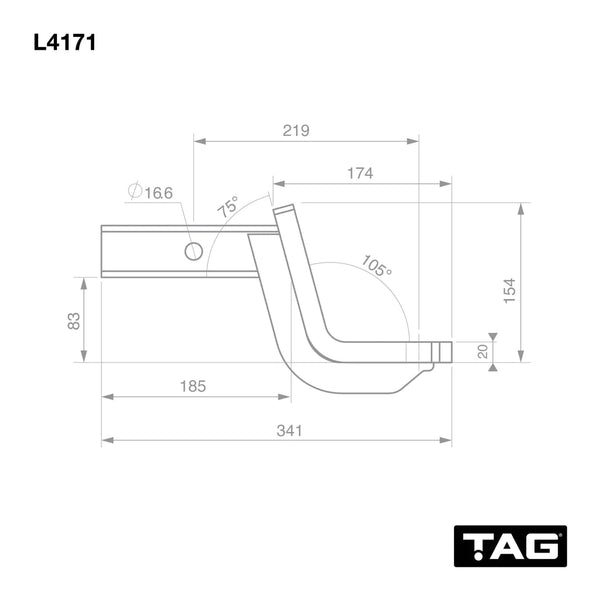 TAG Tow Ball Mount for Toyota Landcruiser (08/2007 - on) - Mick Tighe 4x4 & Outdoor-TAG Towbars-L4171--TAG Tow Ball Mount for Toyota Landcruiser (08/2007 - on)